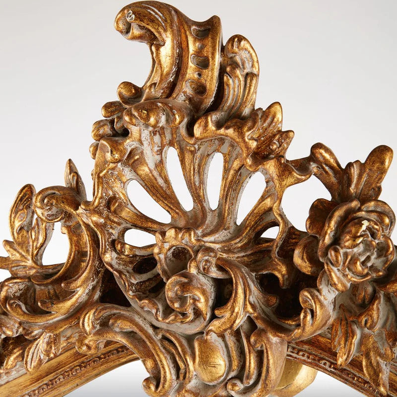 Grand miroir rectangulaire à moulures dorées 104x185