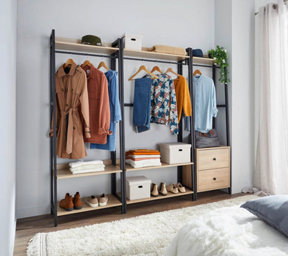 Kit dressing 2 tiroirs L.52 cm BONO imitation chêne et noir