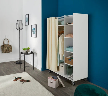 Kit dressing avec rideau L.100 cm MOVE blanc