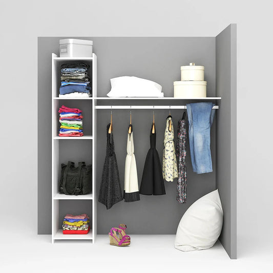 Kit dressing 1 colonne ajustable Pole décor blanc