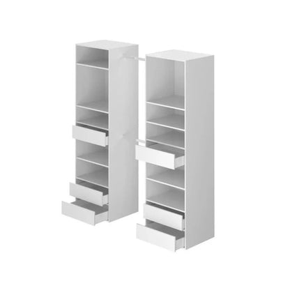 Kit dressing 2 colonnes + 2 penderies + 6 tiroirs