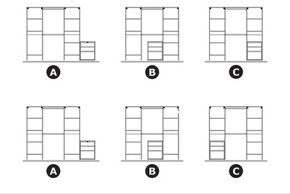 Kit dressing 2 colonnes avec bloc tiroirs Mobil blanc