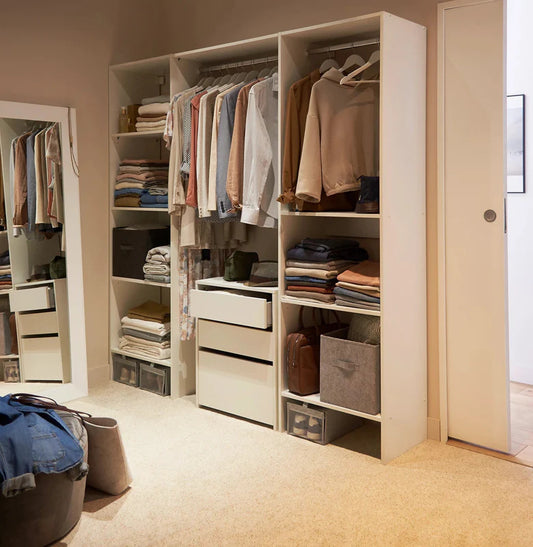 Kit dressing 2 colonnes avec bloc tiroirs Mobil blanc