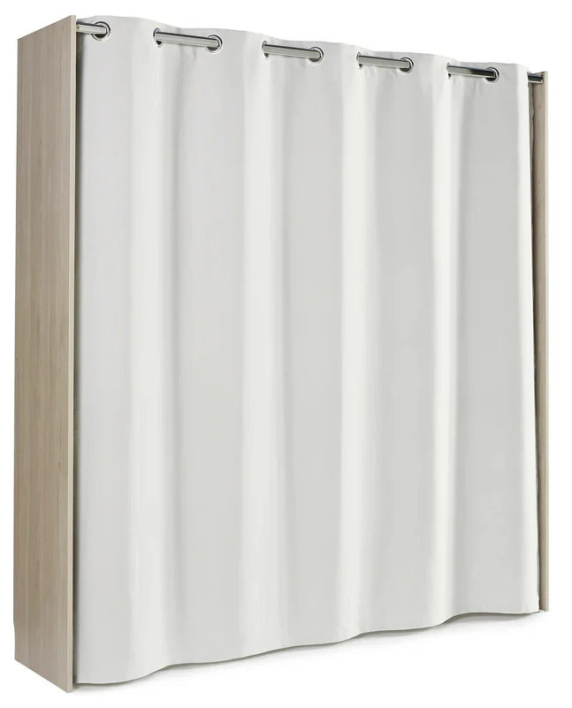 Kit dressing 2 colonnes avec rideau Komet décor chêne H. 200 x L. 180 x P. 50 cm